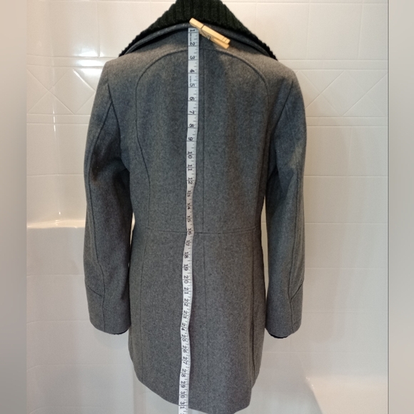 Calvin Klein Women's Grey & Black Wool Blend Pea Coat Size 6 - Picture 9 of 15